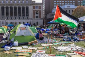 students tents in Columbia campus - Straturka